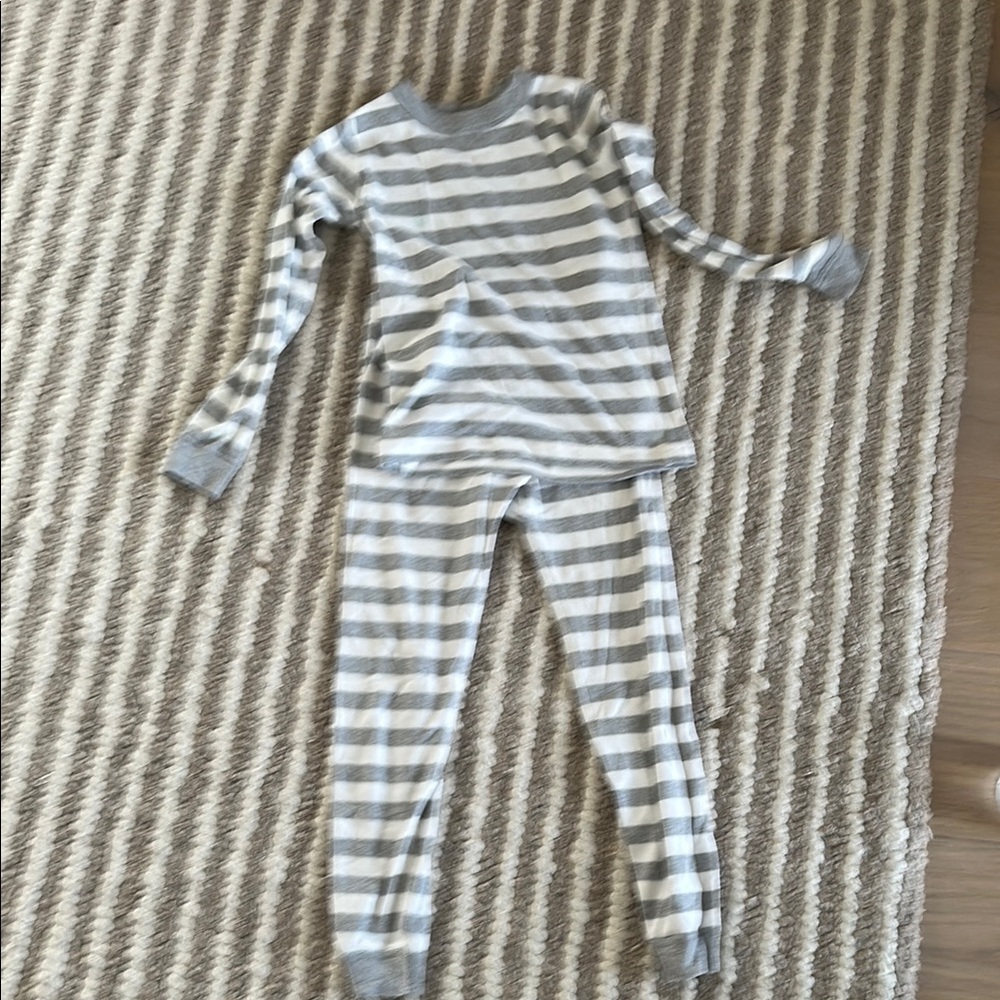 Gray Striped Pajama Set with Soft Cotton Comfort